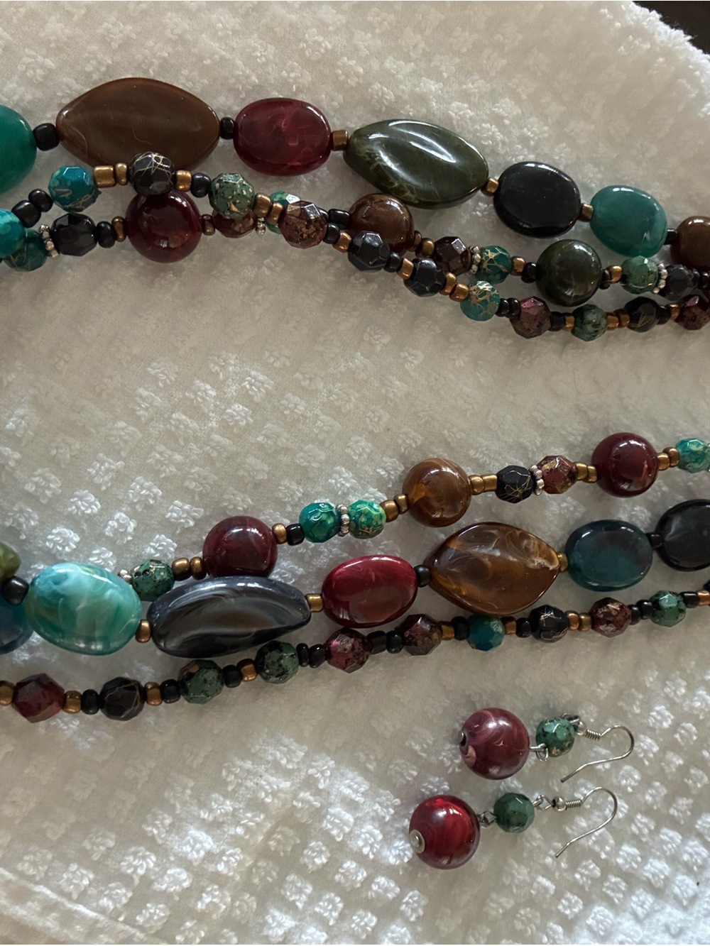 Multicolor Beaded Women’s 22” Necklace and Earring Set